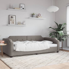 vidaXL sovesofa, taupe, 90x200 cm, stofbetræk