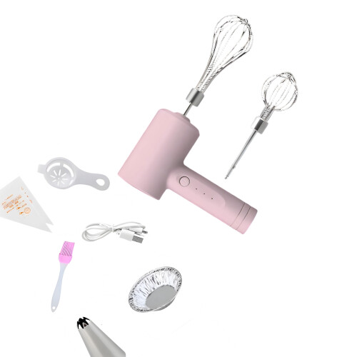 Easy Cordless whisks Speed for Home Baking and Cooking-Pink