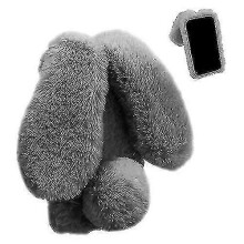 (C3) Case For Motorola Moto G22 Cute Fluffy Bunny Furry Rabbit Fur Plush Cover Ball Protective Cute Toy Girls Compatible With Motorola Moto G22 Case