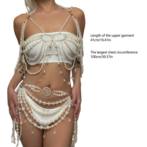 Böhmische Körperkette, Perlen, Bikini, Brustkette, BH, 2
