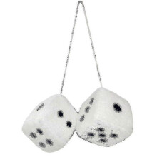 (white) Car Hanging Pendant New Year Dice Velvet