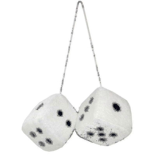(white) Car Hanging Pendant New Year Dice Velvet