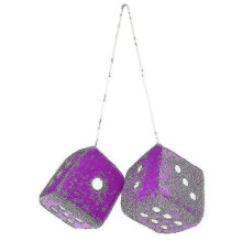 (Purple) Car Hanging Pendant New Year Dice Velvet
