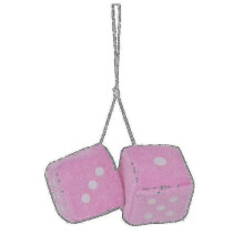 (pink) Car Hanging Pendant New Year Dice Velvet