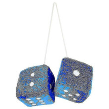 (blue) Car Hanging Pendant New Year Dice Velvet