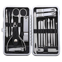 (Black) 19-in-1 Manicure Set, Professional Nail Clippers & Pedicure Kit, Stainless Steel Nail & Facial Grooming Tools for Women Men