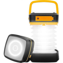 (Orange) Foldable Camping Lantern Solar Usb Rechargeable Camping Lamp 3 Light Modes Led Torch For Hiking Emergency