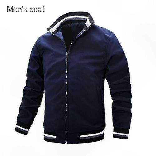 (M, White) Men's Lightweight Bomber Jacket Windbreaker Active Coat with Full Zip and Standing Collar for Spring Fall - DSW 2
