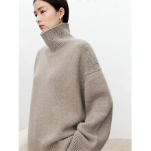 (XXXL, camel) Turtleneck Pure Cashmere Sweater Female Loose And Thick Languid Lazy Wind Pullover Sweater Knitting Base Wool Sweater-xinhan