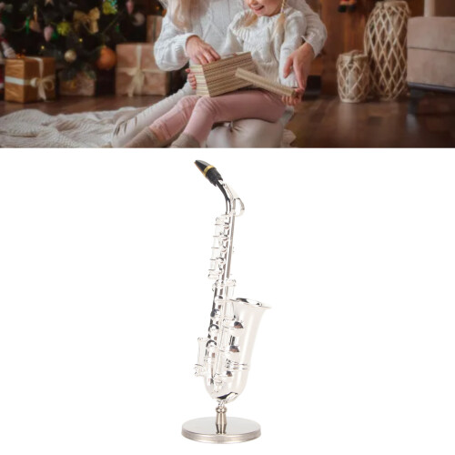 Miniature Saxophone Model - Silver, 14 cm/5.5 in