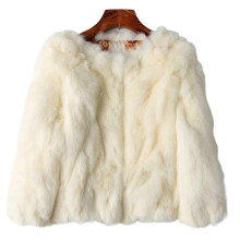 (2XL, Beige) Women's Winter Faux Fur Coat, Loose Fit Round Neck Casual Jacket for Daily Wear