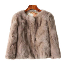 (L, Camel) Women's Winter Faux Fur Coat, Loose Fit Round Neck Casual Jacket for Daily Wear