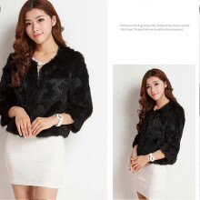 (XL, Black) Women's Winter Faux Fur Coat, Loose Fit Round Neck Casual Jacket for Daily Wear