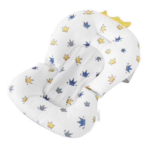 Baby Bath Cushion White Crown Pattern Adjustable