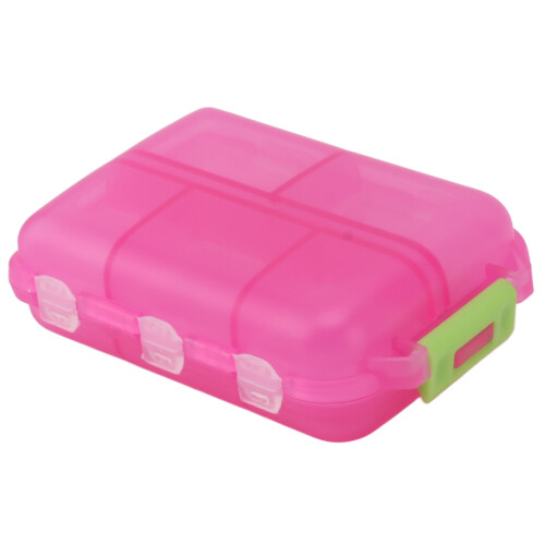 Rose Red 10-Compartment Medicine Box 9.3x6.2x3cm 2