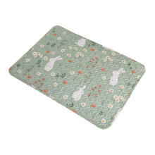 (Floral Jade Rabbit) Multiuse Pet Floor Mat 27x35inch Easy to Clean Nonslip and Reuseable for Dog Bed & Carseat Use Pet Grooming Accessory 70 by 90cm