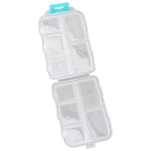 Plastic Medicine Container Waterproof 10 Compartments Weekly Pill Case White 2
