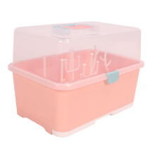 Pink Portable Baby Bottle Drying Rack Box Cover PP