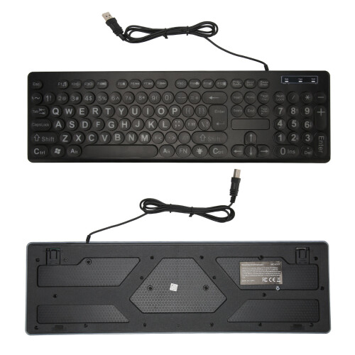 104-Key Wired Backlit Large Print Keyboard USB
