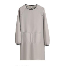 (Light Gray) Home Waterproof Apron With Sleeve For Dishwashing,coffee, Restaurant Cleaning Tw