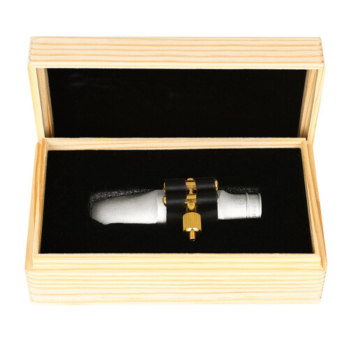 Brass Sax Saxophone Mouthpiece with Cap & Ligatures E-Silver