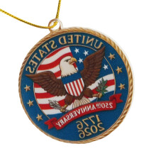 Commemorative 250 Years American Anniversary Bell Ornament-7