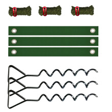 Heavy Duty Tree Stake Set Coiled Stakes for Firm Hold in-Black