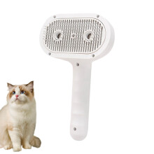 Button Hair Ejection Pet Sprays Comb For Gentle Massage-White