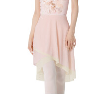 Breathable Nylon Dance Skirt Integrated Waist Tied-Pink S