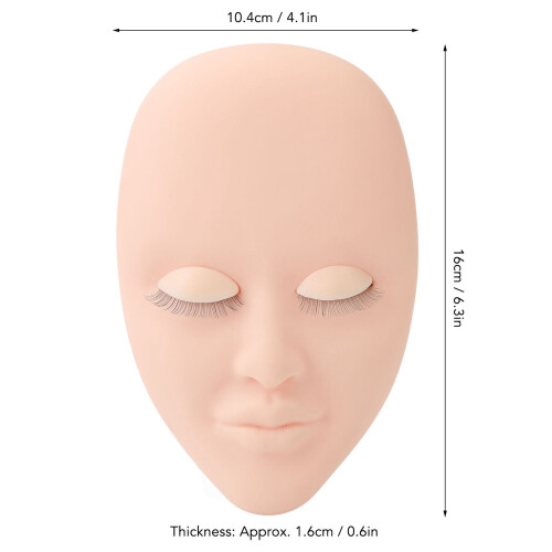 Lash Mannequin Head 16x10.4cm Pink, 3 Pairs Lashes 1