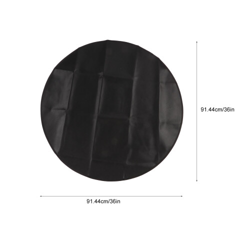 Under Grill Mat 36x36in Round Fireproof Black Pad 1