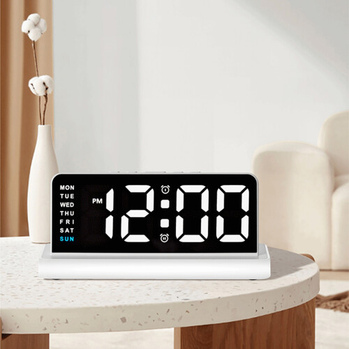 LED Digital Alarm Clock with 3 Brightness Dimmer Alarm-Blue 1