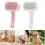 Button Hair Ejection Pet Sprays Comb For Gentle Massage-White 3