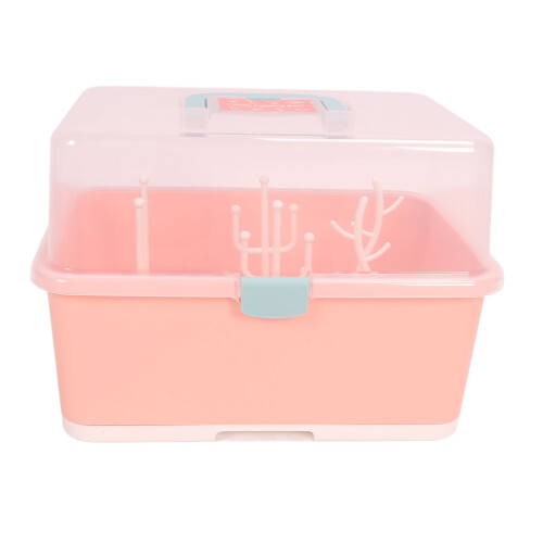 Pink Portable Baby Bottle Drying Rack Box Cover PP 2