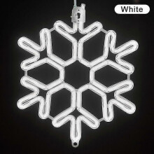 (White) 40cm Large Snowflake String Light Outdoor Snowflake Led Hanging Lamp Backyard XiXi