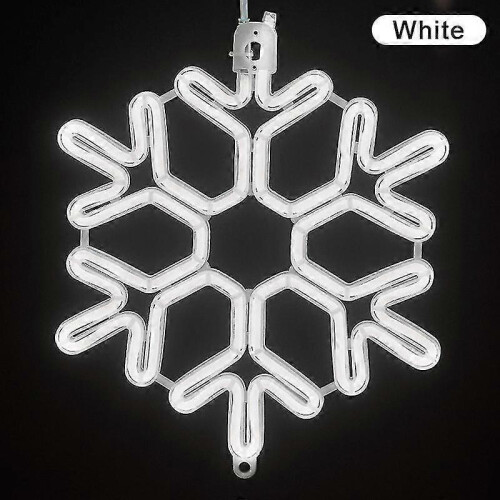 (White) 40cm Large Snowflake String Light Outdoor Snowflake Led Hanging Lamp Backyard XiXi