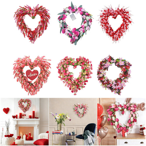 Plastic Construction Tulips Rattan Wreath with Realistic Look-4 2
