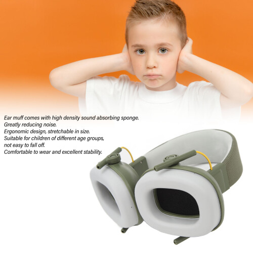 Kids Noise Cancelling Ear Muffs Green 12 x 11.5cm 2