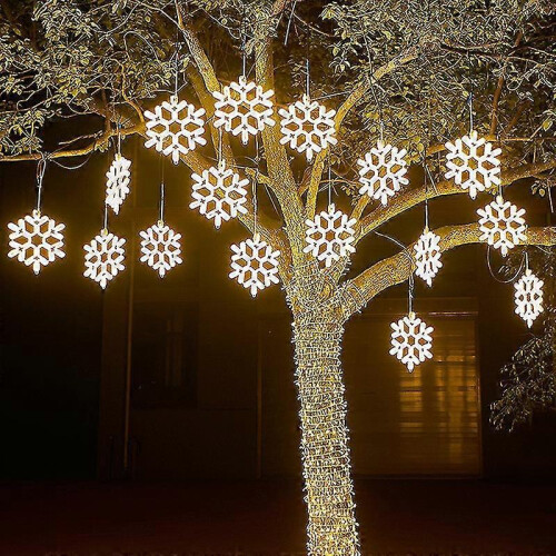 (Red) 40cm Large Snowflake String Light Outdoor Snowflake Led Hanging Lamp Backyard XiXi 2