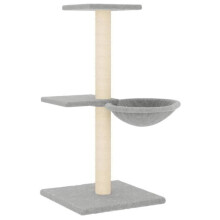 Kattenboom - HELLOSHOP26 - 72 cm - Lichtgrijs - Sisalpalen - Meubilair voor katten