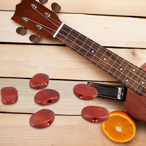 6Pcs Brown Plastic Tuning Button Knobs for Guitar 1