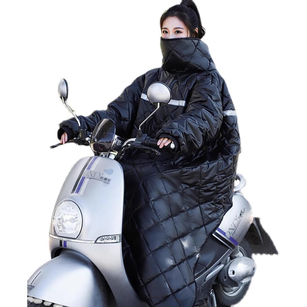 Mobility Scooter Blanket Waterproof Fleece Lined Warm Cover for Wheelchair Users with Windproof Protection and Reflective Safety Strips