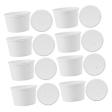 Disposable Ice Cream Cups with Lids 20 Sets Paper Dessert Bowls for Parties and Yogurt Snacks
