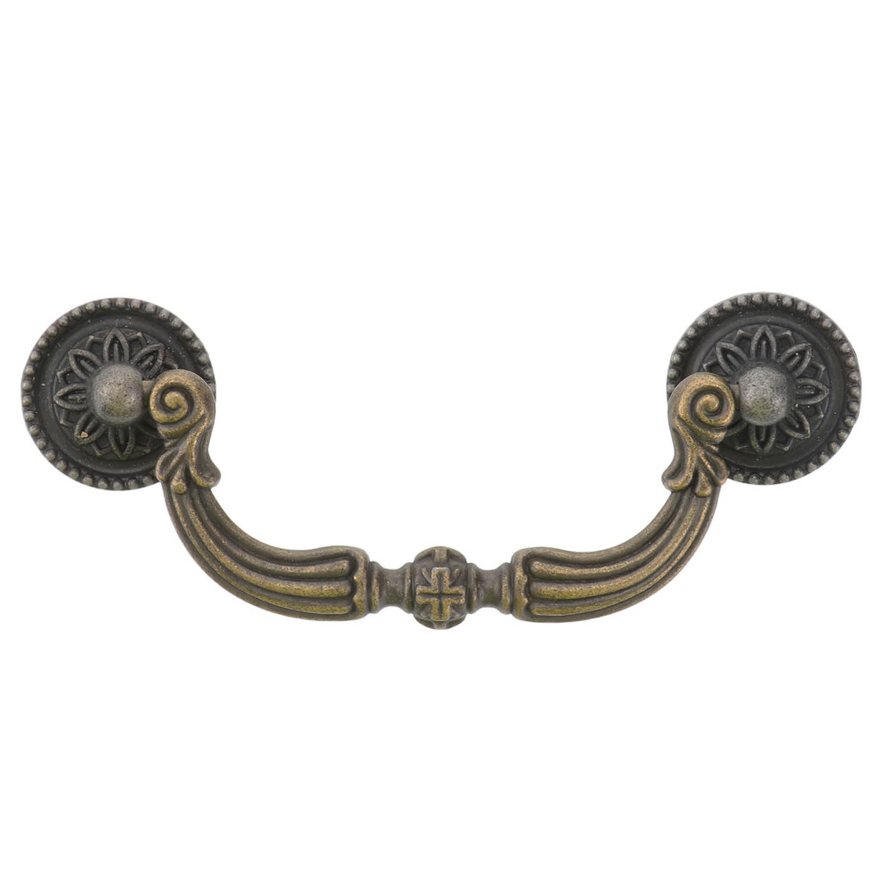 Antique Brass Cabinet Handles 96Mm Vintage Drawer Pulls For Kitchen Dresser Zinc Alloy Durable Finish 9351714514569