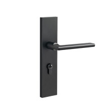 Black Panel Bedroom Door Lock 160 Lock Body, Zinc Alloy Secure Mechanical Lock, Adjustable Wooden Door Replacement