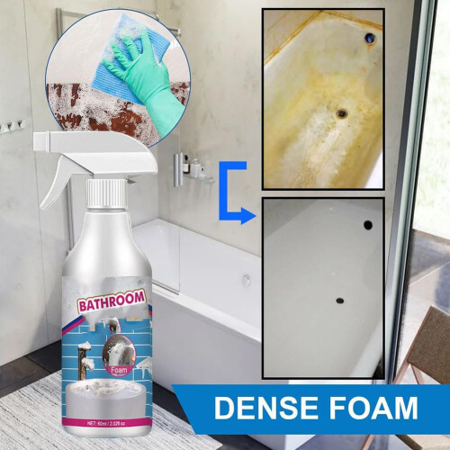 Bathroom Cleaner Spray for Quick Deep Clean, Powerful Limescale Remover Foam, Multi Surface Bathroom Use (1pcs) 1