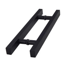 Stainless Steel Glass Door Handle Black, Modern Barn Door Pull with Ergonomic PushPull Design 800600mm