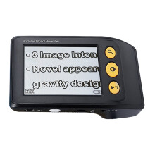 Digital Reading Magnifier 25X Zoom Rechargeable Handheld Electronic Magnifying Glass with LCD Screen for Elderly Reading (White Black)