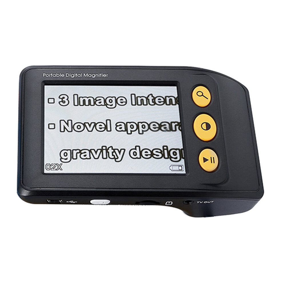 White/Black Digital Reading Magnifier 25X Zoom Rechargeable Handheld Electronic Magnifying Glass With Lcd Screen For Elderly Reading ( Black)
