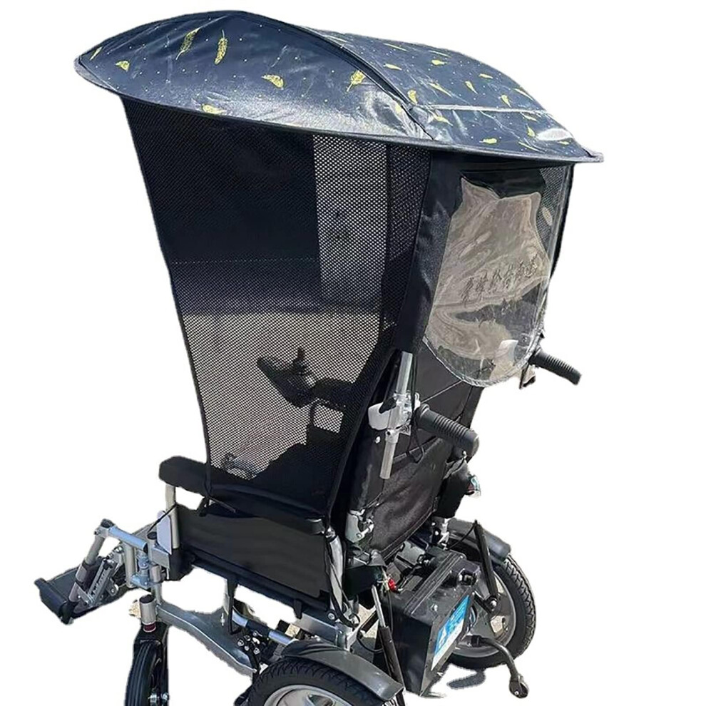 Electric Wheelchair Umbrella Canopy Awning, Adjustable Wheelchair Umbrella Sun Shade Rain Covers
